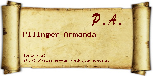 Pilinger Armanda névjegykártya